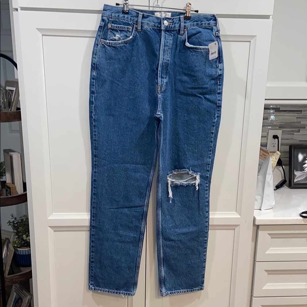 Free People NWT We The Free Women’s 32 The Lasso Jeans in Sapphire Blue